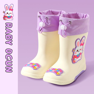 儿童雨靴男女童小孩防滑雨鞋轻便中大童四季卡通保暖防水胶鞋水鞋