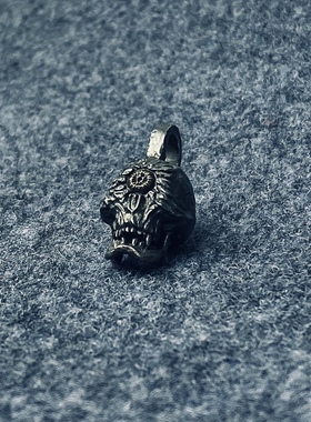 高山隆独眼男女纯银骷髅头吊坠