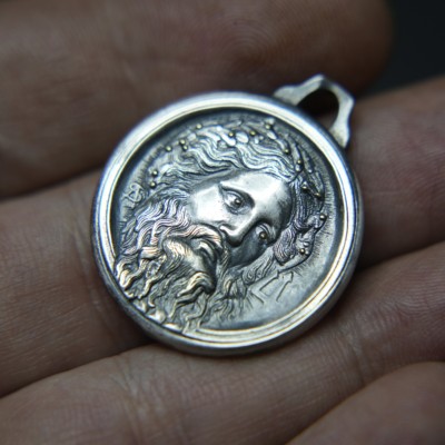 CircleLife 信仰·众神系列 海神波塞冬吊坠 925纯银点金手工雕刻