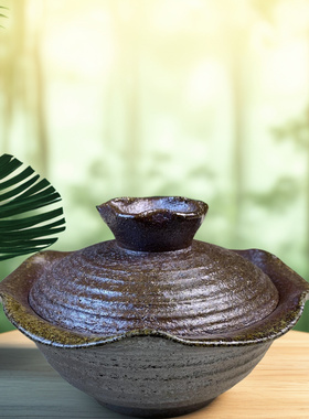云南潦浒龙窑纯手工花边柴烧盖碗二才茶具自然落灰功夫茶泡茶碗