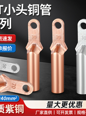 小头铜鼻子 紫铜堵油DTK接线端子空开塑壳断路器专用窄头铜线鼻子