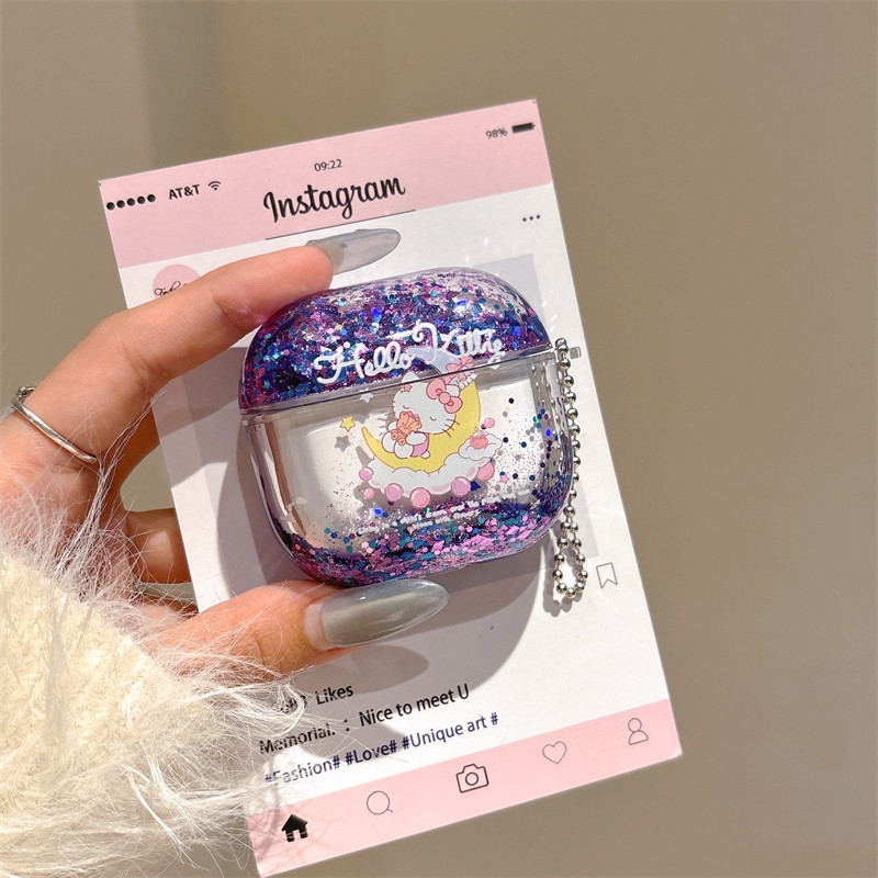 高级梦幻流沙紫苹果耳机壳