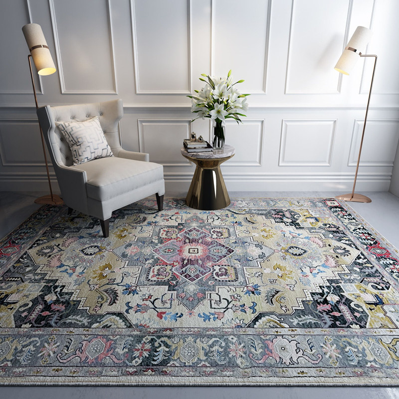 【子凡】美式复古仿羊绒地毯北欧摩洛哥卧室客厅茶几毯家用厚地毯