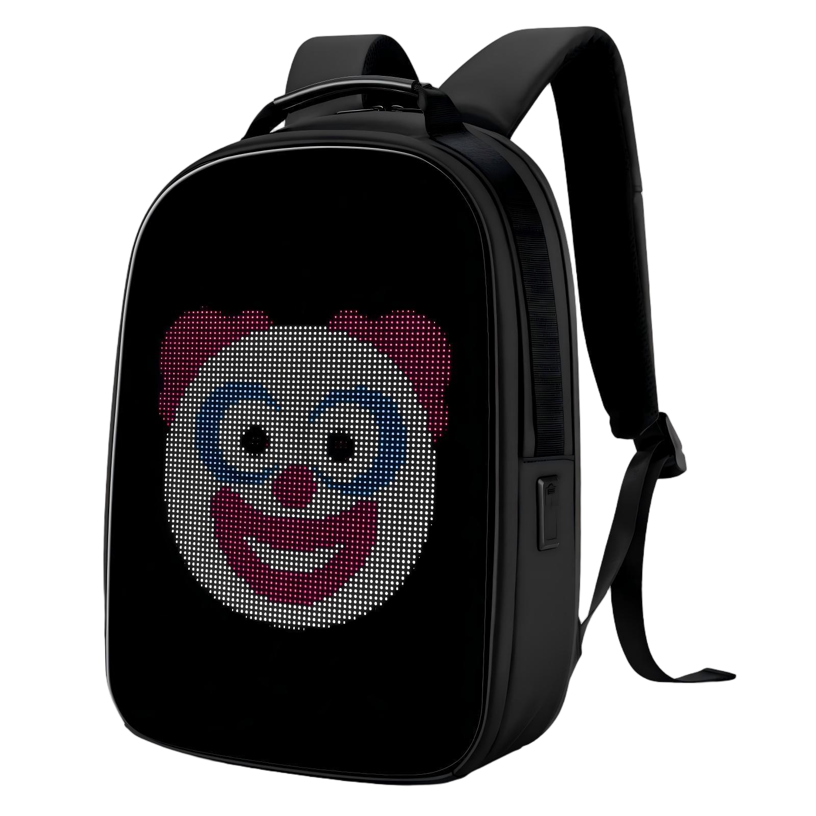 KWQ新款户外摩托车骑行男女炫酷LED动感背包硬壳大容量防水双肩包