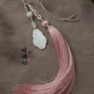 报喜。原创设计白蝶贝流苏扇坠新中式旗袍压襟挂件汉服茶服配饰穗