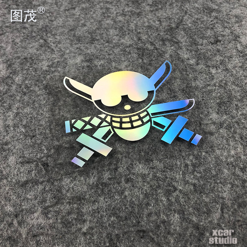 汽车电动车电瓶车贴纸 海贼王 剑圣索隆标志电脑箱包贴纸防水防晒