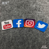 世界知名app合集社交软件图标箱包电脑电动车汽车贴纸防水A017