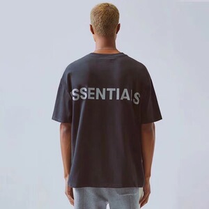正版品鉴Essentials后背反光字母宽松短袖T恤男女Fog复线打底TEE