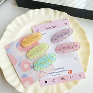 可爱少女心花朵发夹椭圆形甜美发饰头饰卡子碎花韩国透明装饰性