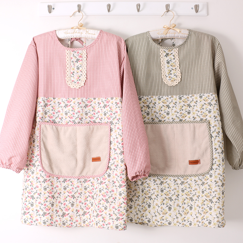 2021新款可擦手围裙女长袖韩版