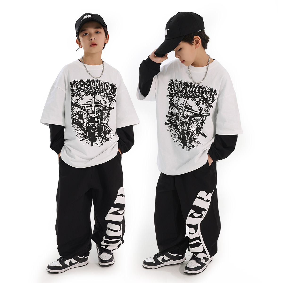 男童街舞服装少儿嘻哈风酷帅套装hiphop穿搭儿童街舞潮服表演出服