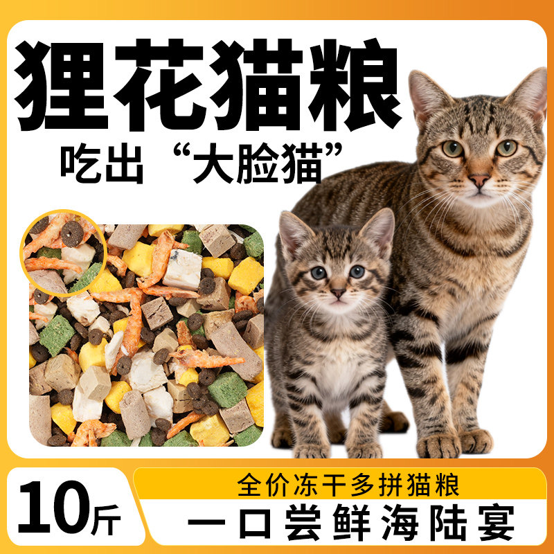 狸花猫猫粮专用10斤装成猫幼猫全价增肥发腮营养冻干经济实惠5斤