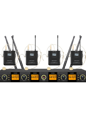 一拖四无线麦克风领夹头戴话筒UHF高保真 DS-KAI2C00-4W