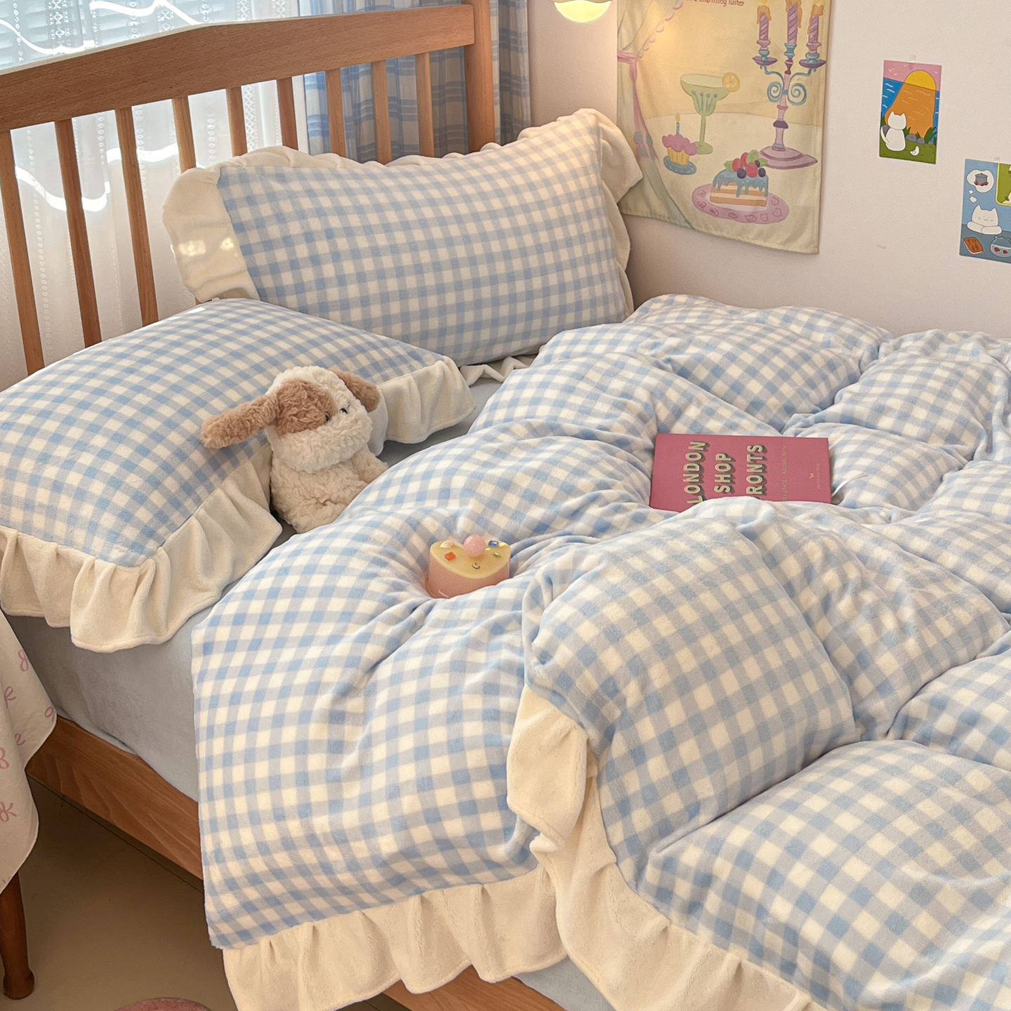 NS风韩版花边款牛奶绒四件套