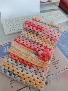 仿Miu~Miu同款编织秋冬围巾十刻云团纯手工渐变彩虹围巾成品围巾