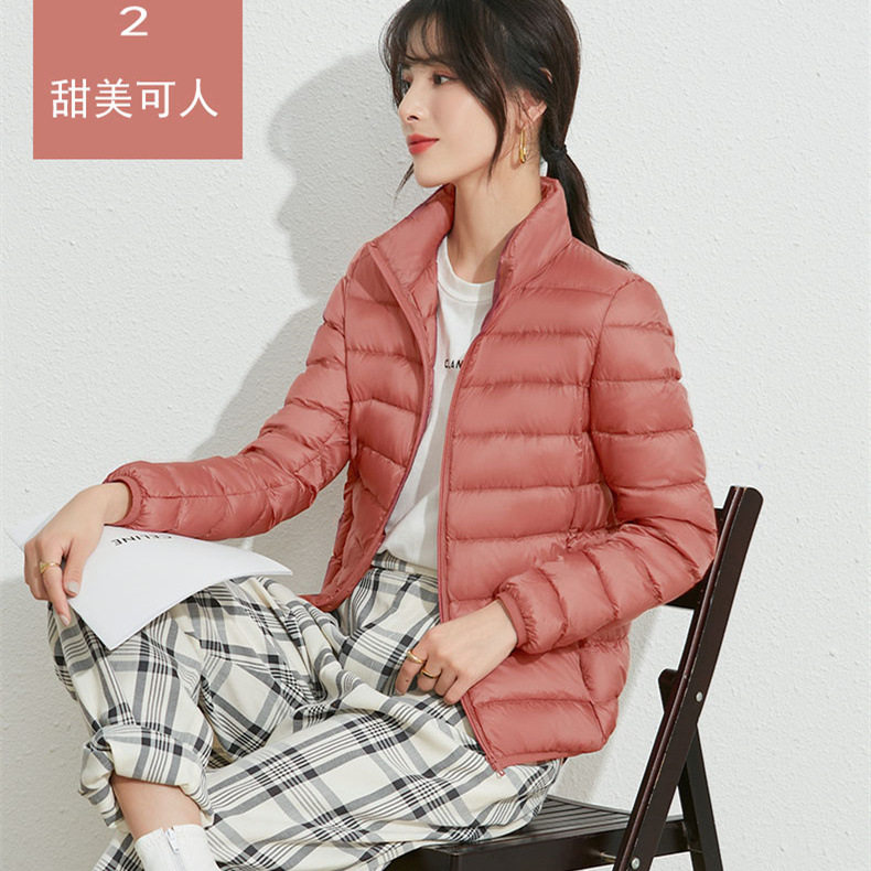 高品质90白鸭绒羽绒服女轻薄款2025新款短款立领秋冬外套工厂批发