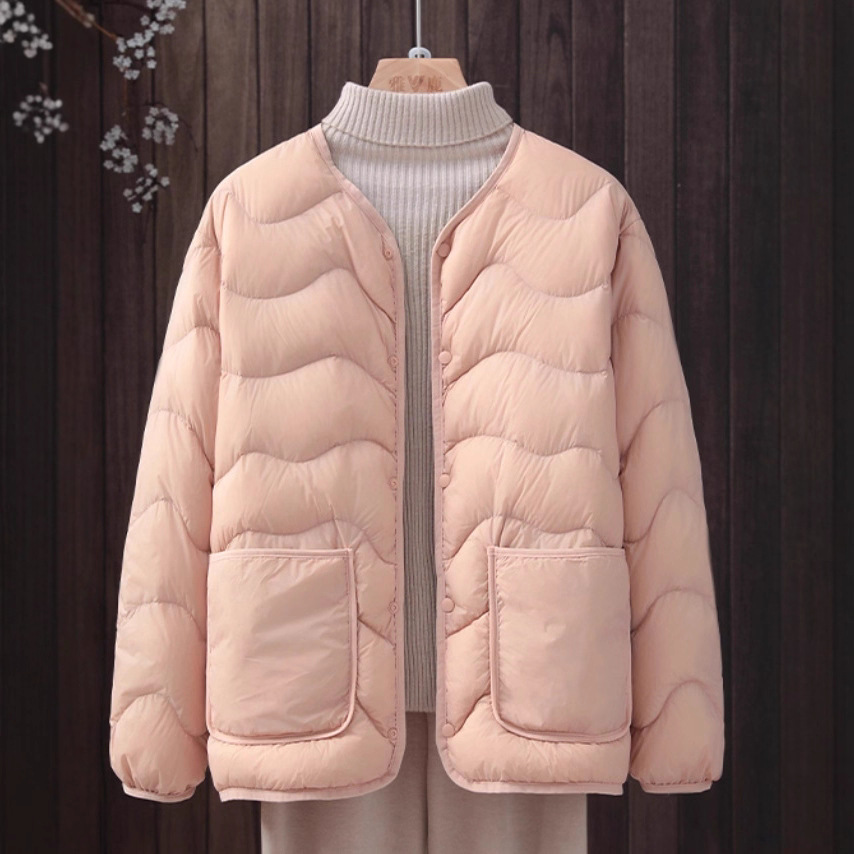 平湖2025新款轻薄羽绒服女短款薄款超轻外穿冬季圆领内胆内穿外套