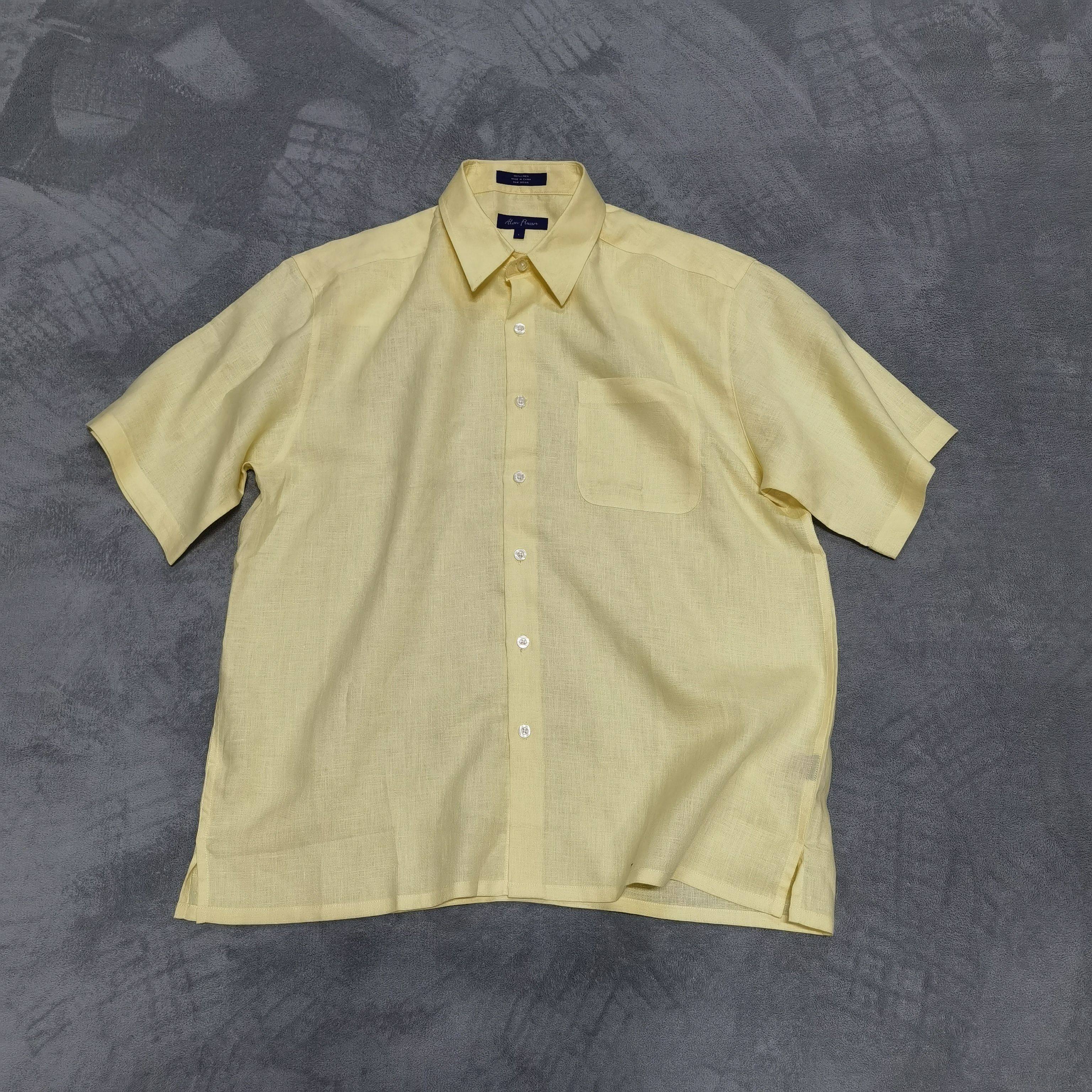 100亚麻 凉快透气外贸尾货男士夏季短袖衬衫宽松休闲百搭上衣外套