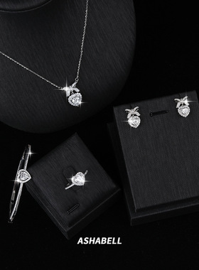 925银D色莫桑钻蝴蝶结项链