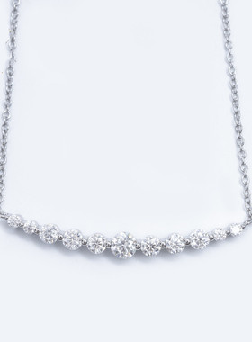 S925银镶D色莫桑钻项链火彩