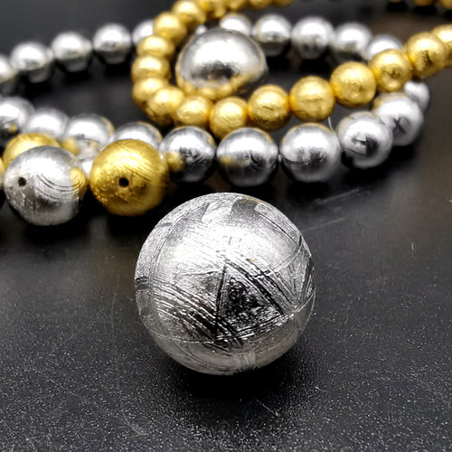 保真镍铁陨石手串天铁单珠玄铁手链铁陨石珠子电镀天珠瑞典M铁 - 封面