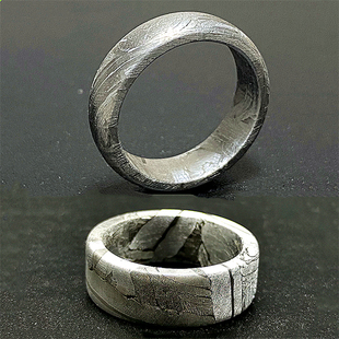 上新 特价陨铁戒指保真天铁陨石指环 瑞典M铁 阿勒泰铁陨石 塔扎2