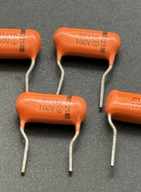 进口原装美国SPRAGUE 225系列橙色音频耦合电容0.01UF100V103J