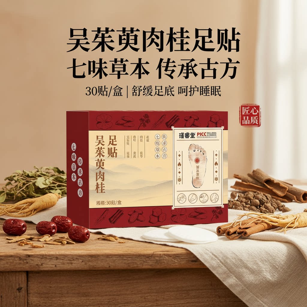 正品草本吴茱萸肉桂足贴花椒足贴足贴