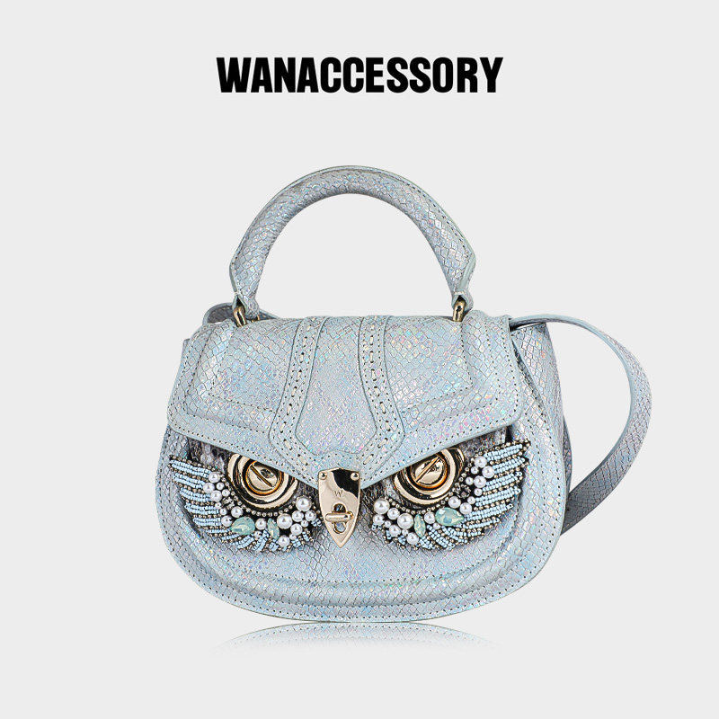 WANACCESSORY万蔻换脸猫头鹰包女包BO单肩斜挎包马鞍包原创设计 - 实物图