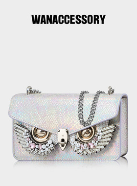 WANACCESSORY万蔻猫头鹰换脸小方包单肩斜挎小包MiNi Boite