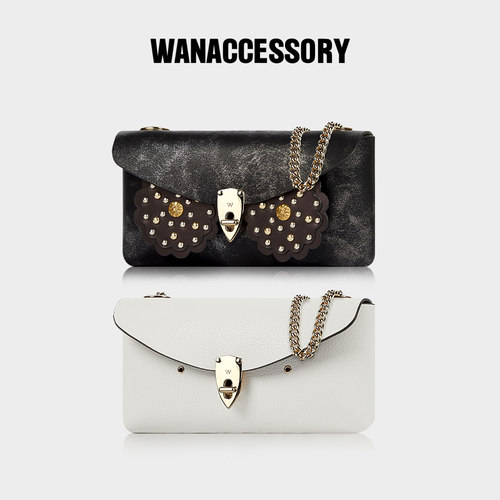 WANACCESSORY万蔻ALIAS系列黑白双面双色猫头鹰换脸包单肩斜挎包