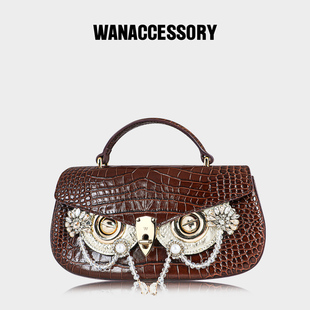 WANACCESSORY万蔻2025FACE OFF系列大号王后包单肩斜挎手提包