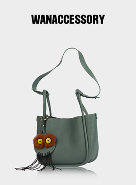 WANACCESSORY万蔻VOW OWL平衡木菜篮子牛皮腋下手提水桶包 设计师