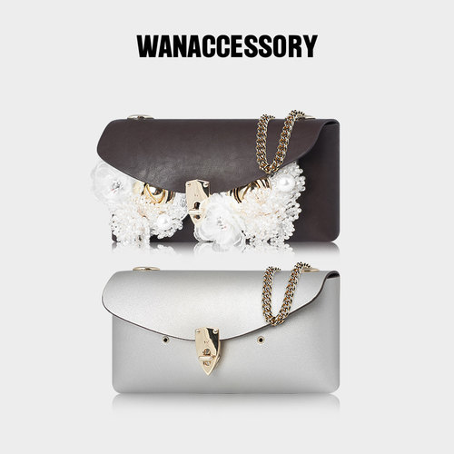 WANACCESSORY万蔻ALIAS系列海鸥灰双面双色猫头鹰换脸单肩斜挎包