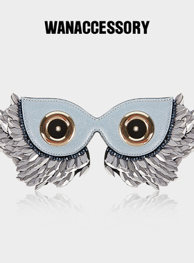 WANACCESSORY万蔻2023凯撒猫头鹰换脸包包配饰眼睛面具原创设计师