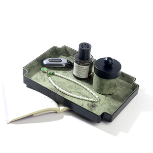 宋式美学入户玄关钥匙收纳盘香薰蜡烛杯子化妆品首饰托盘干泡茶盘