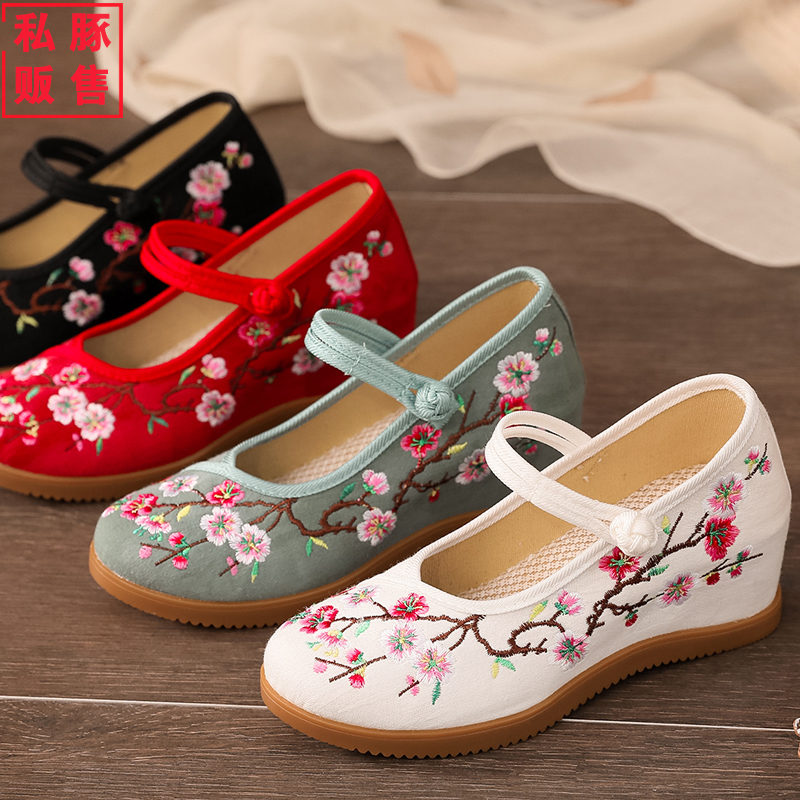 民族风高跟北京传统布鞋