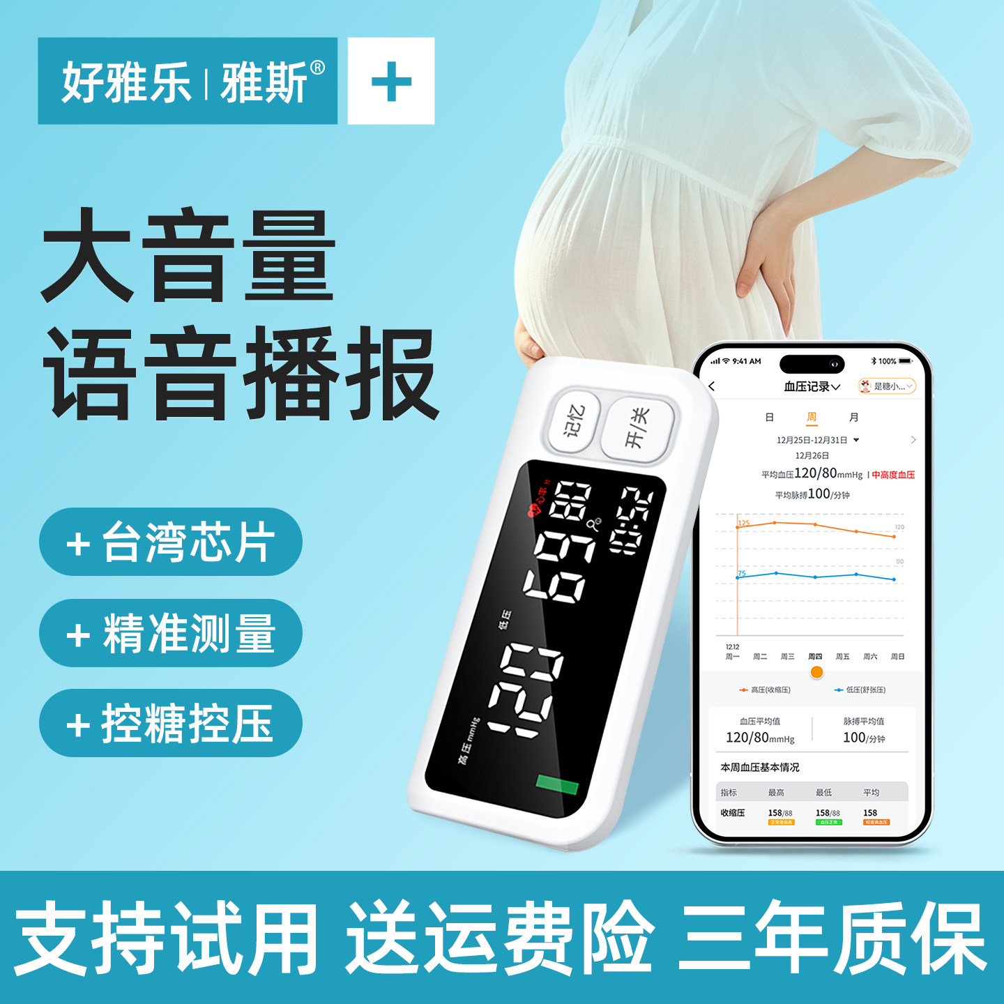 【语音播报】精准测量血压心率