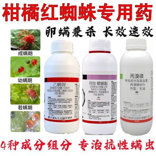 红蜘蛛杀螨剂柑橘螨虫二斑螨若螨
