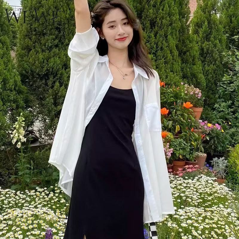白色防晒衣衬衫女夏薄款