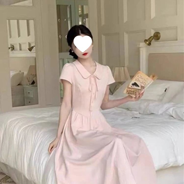 法式温柔风娃娃领衬衫连