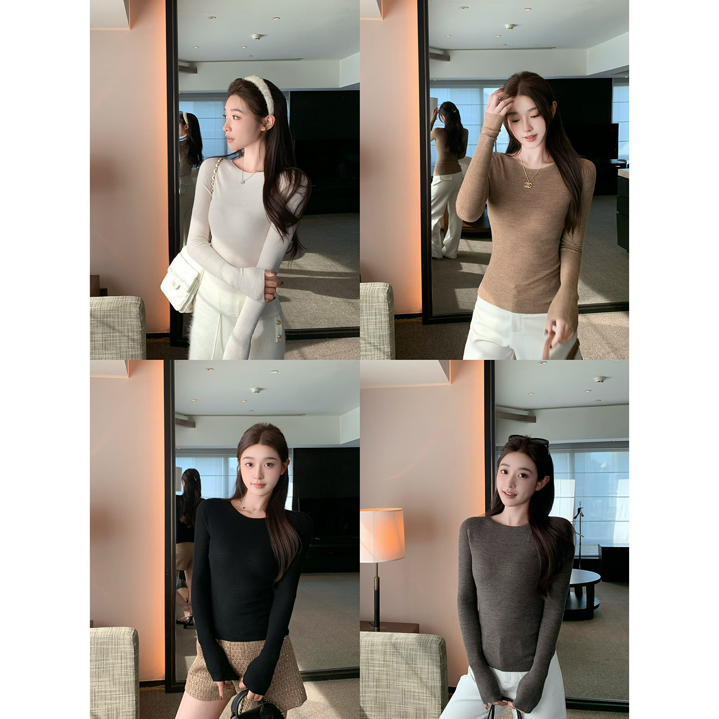 cchen陈陈-奢享柔软毛衫 扬子纱羊毛针织衫女内搭打底衫圆领上衣