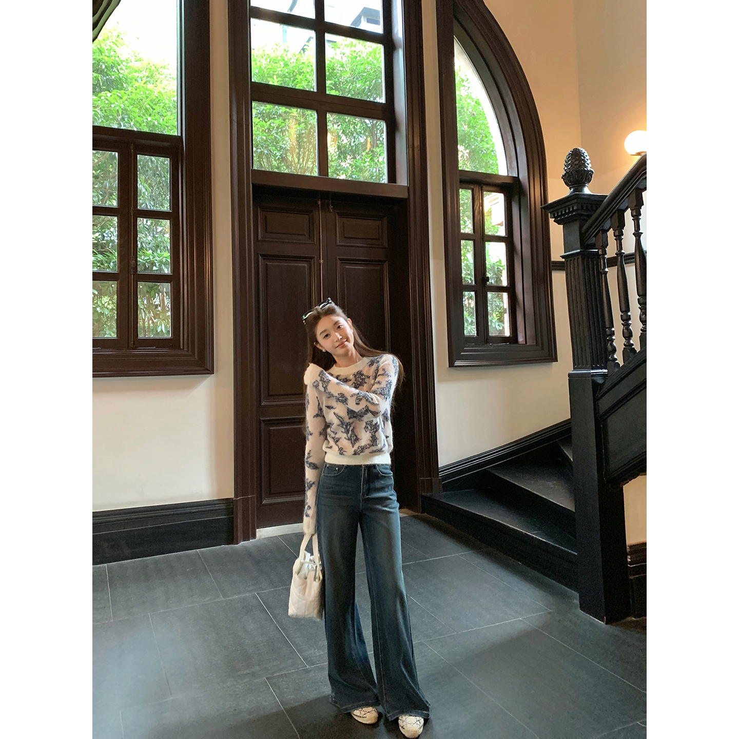 cchen陈陈-理想神裤 高腰微喇牛仔裤女宽松垂感直筒显瘦拖地长裤