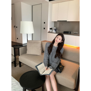 上衣女 花色编织软糯马海毛羊毛针织春秋新款 cchen陈陈 暖栗子