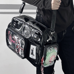 呜咚小铺原创痛包日常百搭斜挎透明大食量二次元娃包【芝士爆蛋】