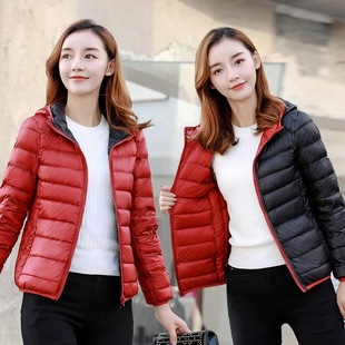 2025秋冬新款轻薄羽绒服女短款连帽外穿90白鸭绒轻便保暖休闲外套