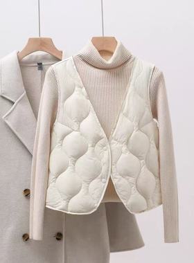 2025秋冬新款内胆羽绒马甲女轻薄短款内穿90白鹅绒保暖背心小坎肩