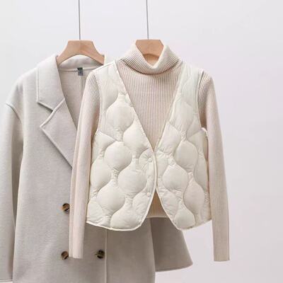 2025秋冬新款内胆羽绒马甲女轻薄短款内穿90白鹅绒保暖背心小坎肩