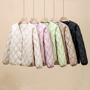 2025秋冬新款V领内穿羽绒服女轻薄内胆90白鸭绒保暖时尚轻便外套