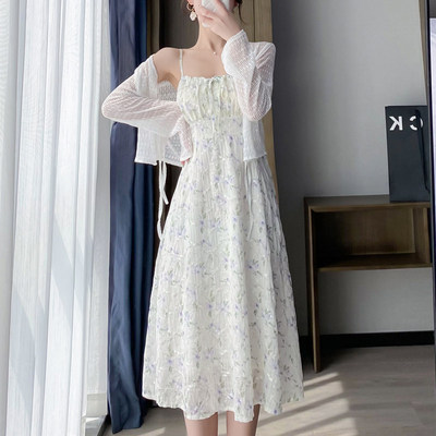 碎花吊带洋装女夏季法式